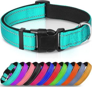 Reflective Dog Collar; Soft Neoprene Padded Breathable Nylon Pet Collar Adjustable for Medium Dogs (Color: Pink, size: Large (Pack of 1))